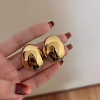 1 Pair IG Style Exaggerated Oval Plating Alloy Ear Studs main image 2