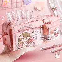 Letter Cloth Learning School Cartoon Style Cute Pencil Case main image 3