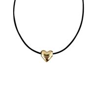 Casual Simple Style Heart Shape Alloy Leather Rope Plating Women's Pendant Necklace main image 5