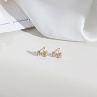 1 Pair Elegant Simple Style Flower Butterfly Alloy Drop Earrings Ear Studs sku image 3