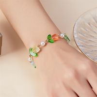 IG Style Flower Imitation Pearl Alloy Resin Women's Bracelets main image 6