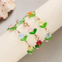 IG Style Flower Imitation Pearl Alloy Resin Women's Bracelets main image 2