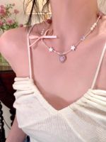 Casual Cute Heart Shape Beaded Women's Pendant Necklace main image 4