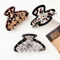 Women's Vintage Style Marble Leopard Plastic Hair Claws main image 4