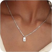 Titanium Steel Simple Style Letter Rectangle Plating Pendant Necklace sku image 15