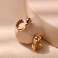 1 Pair Simple Style Leopard Plating Inlay Copper Zircon Ear Studs main image 4
