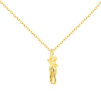 Copper 14K Gold Plated Simple Style Human Plating Pendant Necklace main image 4