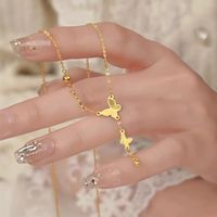 Titanium Steel 18K Gold Plated Simple Style Butterfly Pendant Necklace sku image 1