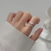 Sterling Silver Simple Style Snake Plating Open Rings main image 1