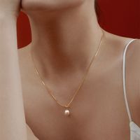 Sterling Silver Simple Style Knot Plating Inlay Pearl Pendant Necklace main image 4