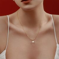 Sterling Silver Simple Style Knot Plating Inlay Pearl Pendant Necklace main image 3