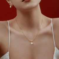 Sterling Silver Simple Style Knot Plating Inlay Pearl Pendant Necklace main image 2