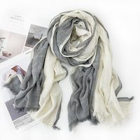 Unisex Sweet Color Block Polyester Long-staple Cotton Sewing Cotton Linen Scarves sku image 10