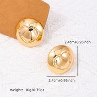 1 Pair Simple Style Round Heart Shape Alloy Ear Studs main image 2