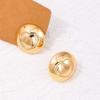 1 Pair Simple Style Round Heart Shape Alloy Ear Studs main image 3