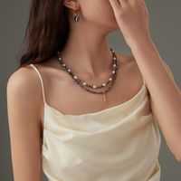 Elegant Simple Style Heart Shape Stainless Steel Freshwater Pearl Lapis Lazuli Women's Pendant Necklace main image 9