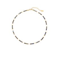Elegant Simple Style Heart Shape Stainless Steel Freshwater Pearl Lapis Lazuli Women's Pendant Necklace sku image 4