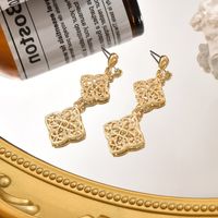 1 Pair Casual Glam Simple Style Argyle Hollow Out Alloy Zinc Drop Earrings main image 5