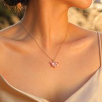 Copper Alloy 18K Gold Plated Elegant Shiny Heart Shape Zircon Pendant Necklace main image 4