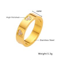 Titanium Steel IG Style Simple Style Geometric Inlay Zircon Rings sku image 11