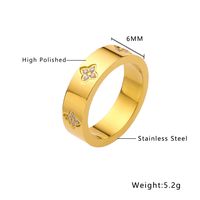 Titanium Steel IG Style Simple Style Geometric Inlay Zircon Rings sku image 15