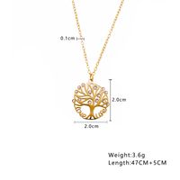 Titan Stahl Einfacher Stil Quadrat Baum Herzform Aushöhlen Inlay Perle Zirkon Halskette Mit Anhänger Halskette sku image 9