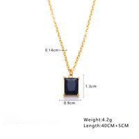 Titanium Steel Simple Style Square Tree Heart Shape Hollow Out Inlay Pearl Zircon Pendant Necklace Necklace sku image 5