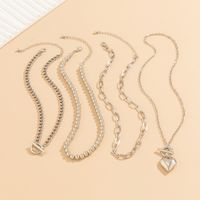 Wholesale Jewelry Hip-Hop Heart Shape Alloy Iron Copper Toggle Plating Necklace main image 3