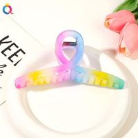 Women's Sweet Simple Style Rainbow Plastic Hair Claws sku image 3