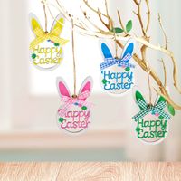 Simple Style Rabbit Letter Wood Boxwood Daily Festival Hanging Ornaments main image 5