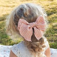 Filles Style IG Sucré Plaid Noeud D'Arc Chiffon Pince À Cheveux main image 6