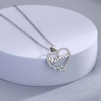 Copper Elegant Simple Style Letter Heart Shape Plating Pendant Necklace main image 4
