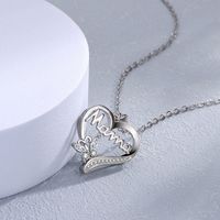 Copper Elegant Simple Style Heart Shape Butterfly Plating Pendant Necklace main image 4