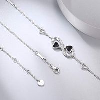Sterling Silver Elegant Simple Style Infinity Heart Shape Enamel Bracelets main image 4