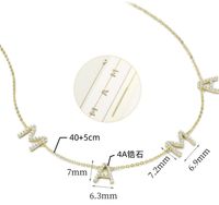 Kupfer Elegant Einfacher Stil Brief Eingelegter Zirkon Halskette Mit Anhänger sku image 1