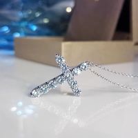 Stainless Steel Copper Casual Simple Style Cross Inlaid Zircon Pendant Necklace main image 1