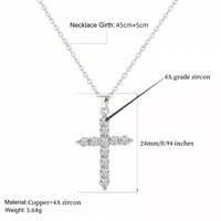 Stainless Steel Copper Casual Simple Style Cross Inlaid Zircon Pendant Necklace main image 2
