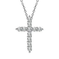Stainless Steel Copper Casual Simple Style Cross Inlaid Zircon Pendant Necklace main image 4