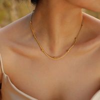201 Stainless Steel 18K Gold Plated IG Style Geometric Zircon Double Layer Necklaces main image 6