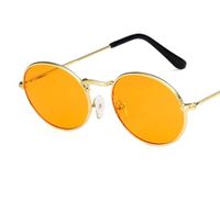 Retro Geometric Solid Color Resin Round Frame Full Frame Women's Sunglasses sku image 4