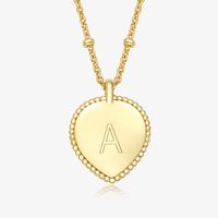 Sterling Silver Gold Plated Simple Style Letter Heart Shape Pendant Necklace sku image 1