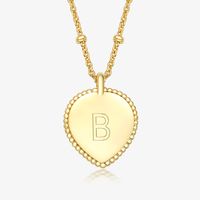 Sterling Silver Gold Plated Simple Style Letter Heart Shape Pendant Necklace sku image 2