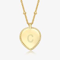 Sterling Silver Gold Plated Simple Style Letter Heart Shape Pendant Necklace sku image 3