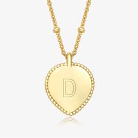 Sterling Silver Gold Plated Simple Style Letter Heart Shape Pendant Necklace sku image 4