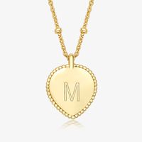 Sterling Silver Gold Plated Simple Style Letter Heart Shape Pendant Necklace sku image 5
