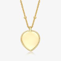 Sterling Silver Gold Plated Simple Style Letter Heart Shape Pendant Necklace sku image 6