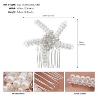 Women's Wedding Handmade Beach Starfish Imitation Pearl Beaded Insert Comb sku image 1