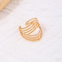 Wholesale Jewelry Simple Style Geometric Solid Color Alloy Open Rings main image 4