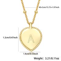 Sterling Silver Gold Plated Simple Style Letter Heart Shape Pendant Necklace main image 2