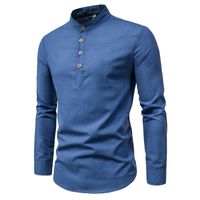 Men's Solid Color Blouse Men's Clothing main image 3